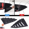 car-attention Gloss Black Side Window Louver Shutter Cover Trim 2pcs