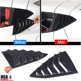 car-attention Gloss Black Side Window Louver Shutter Cover Trim 2pcs For Corvette C8 2020-2023