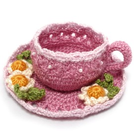 Koyama 6001002 Craft Kit, Crochet Flowers, Knit Tea Cup, Chamomile, Handmade Craft Kit, For Beginners