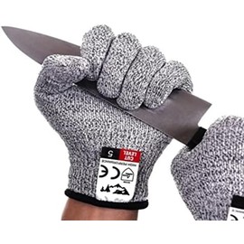 PISAU (IMPROVED) Cut Resistant Gloves with Secure-Grip Microdots and Level 5 Cut Protection. Comfort-Fit. Food Grade. Size S-XL (Large)