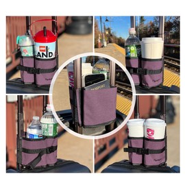 Luggage Cup Holder Attachment – Hands-Free Drink Carrier for Coffee Mugs, Bottle and Tumblers, Essential Travel Accessory, for Flight Attendants & Travelers