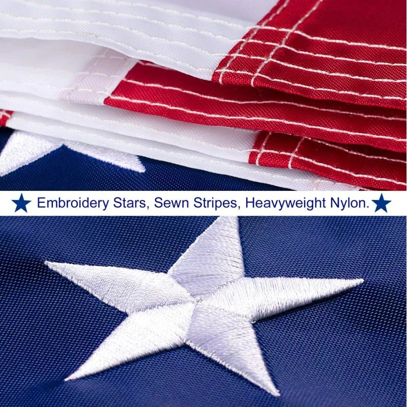 Qlash American US Flag Heavy Duty Nylon Double Stitching Embroidered