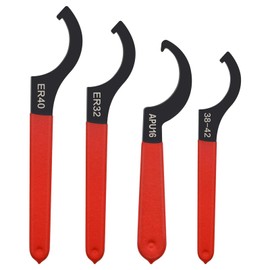 sinzau Thread Wrench, Pack of 4 Hook Key Tool, Hook Wrench with Nose, Coilover Wrench Repair Removal Tool