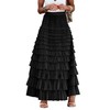 Flygo Women's Long Maxi Tulle Skirts A Line Ruffle High