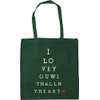 Hippowarehouse I Love You Eye Test Tote Shopping Gym Beach