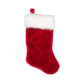 SANTA STOCKING 21 IN BURGUNDY