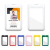 Lanyardio 1 Pack Sliding Vertical ID Badge Holder Hard White
