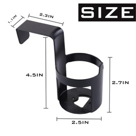 Luminuti 2 Pcs Car Large Cup Holder, Black, Metal, 5.11 In*2.56 In *4.52 In, Fits Most Cars, SUVs, Trucks, Boats