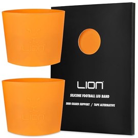 Silicone Soccer Leg Bands for Adults & Older Kids - Tape Alternative to Hold Shin Guards in Place - Variety of Colours to Match Your Team Uniform (Orange)