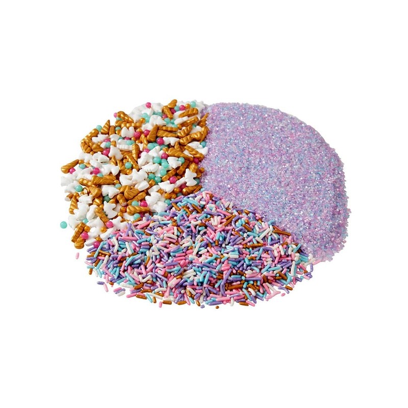 3-Cell Unicorn Sprinkles Mix with Turning Lid, 7.76 oz.