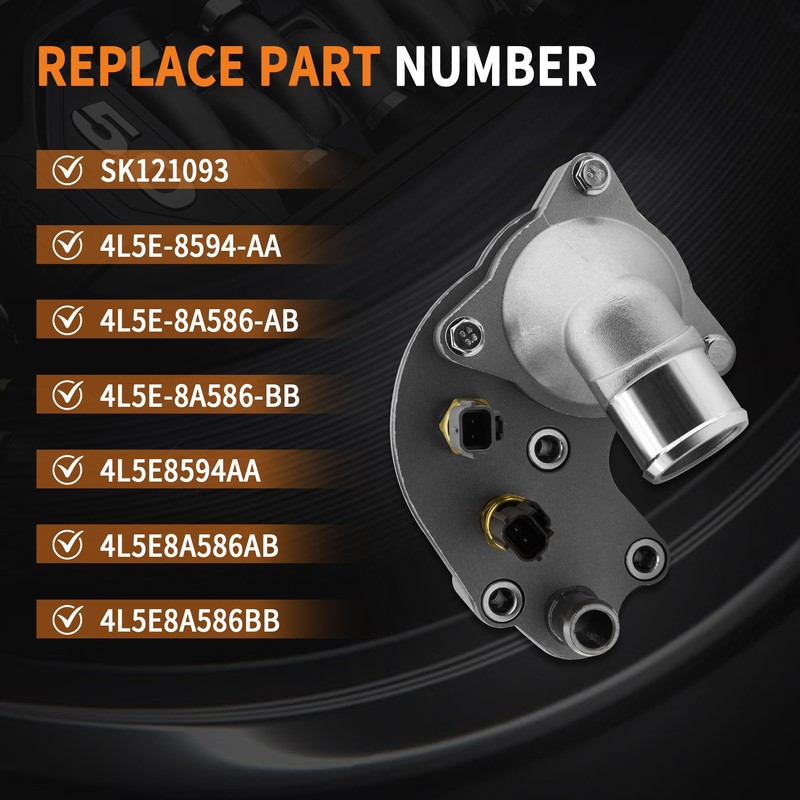 GLOCRORET Aluminum Thermostat Housing Assembly Compatible with 2001-2005 Ford Explorer,