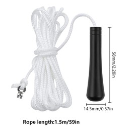 UYUYong 2Pcs Bathroom Light Pull Cord Black 5.8cm Pull Cord Handle Light Teardrop Pull Cord Extension with 150cm Cord Connector for Bathroom Toilet Light Ceiling Light Fan Switch - Black