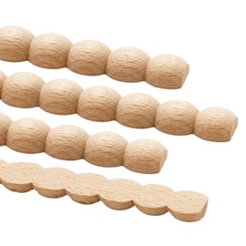 12 Pcs Decorative Wood Trim - Half Round Wood Beaded Trim, 15.75 Inch Length (400mm), Unfinished 3D Molding for DIY Furniture, Wall, Cabinets, Doors