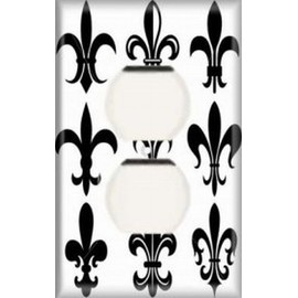 Single Duplex Outlet Cover Plate - Fleur De Lis 8