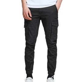 JACK & JONES JACK & JONES Men's Jjipaul Jjflake Akm 542 Black Noos Trouser, (Black Black), W32/L30 (Manufacturer size: 32)