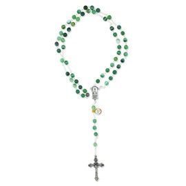Beautiful Catholic Rosary with Glass Beads (Green)