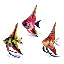 COTA Global Angelfish Refrigerator Bobble Magnets Set of 3 - Assorted Color Fun Cute Sea Life Animal Bobble Head Magnets for Kitchen Fridge, Home Decor, Cool Office and Decorative Novelty - 3 Pack