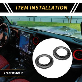 REPAIROCK 2pcs A Pillar Speaker Ring Cover Trim for Jeep Wrangler JK 2007-2014 Window A Pillar Front Horn Speaker Cover Stereo Audio Frame Trims ABS Black