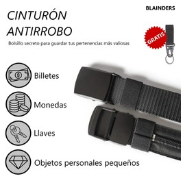 BLAINDERS - Security Money Belt, Hidden Cash Belt Anti-Theft with Pocket, Perfect for Travel, Festivals, Rave.