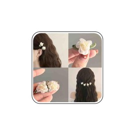 Inateannal Vintage Flower Hair Clip Headpiece White Flower Hair Clip Small Flower Hair Clip White Flowers Hair Pins Floral Decorative Hair Clip Wedding Hair Accessories for Women