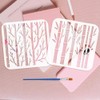 FINGERINSPIRE 6PCS Tree Trunk Stencils for Painting with Brush 5.9x5.9inch