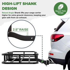 ARKSEN 53 x 19 x 5 Inch Hitch Mount Cargo Rack Carrier with 500D PVC Waterproof Cargo Bag, Net, Strap & Hitch Tightener, 500 Lbs Capacity Heavy Duty 2" Receiver Luggage Basket for Car, SUV, Pickup