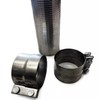 Stainless Steel Flexible Exhaust Flex Pipe w/Band Clamps - 3"
