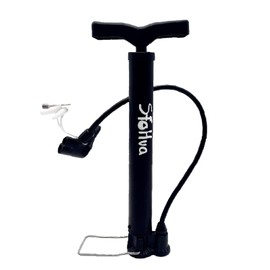 StoHua Bike Floor Pump, Portable Bicycle Tire Pump with Presta & Schrader Valves, High Pressure Mini Cycle Air Pump with Multifunction Ball Needle for Balls, Balloons, Inflatables - 120Psi Max