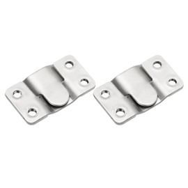 PATIKIL Flush Mount Bracket 53x30mm, 2 Pairs Interlocking Hanging Buckle Stainless Steel Wall Mount Hanger Hook for Picture Frame, Art, Clock, Shelves, Mirrors, Silver Tone