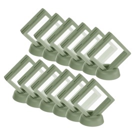 uxcell 20 Pcs 3D Floating Display Case, 2.76 x 2.76 Inch Floating Frame Display Holder Stand, Transparent PE Jewelry Storage Box, Light Green