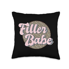 Filler Babe Leopard Nurse Injector & Med Spa Pun Filler Babe Medical Spa Leopard Nurse Injector Throw Pillow, 16x16, Multicolor