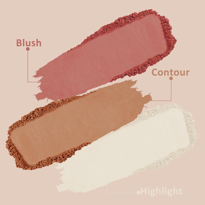 Prreal 16 Colours Contour & Highlight & Blush Palette, Multifunctional