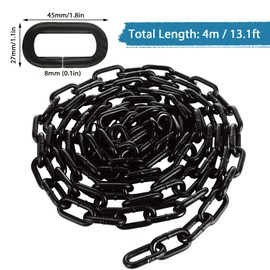 AKOLAFE 5/16 Black Chain Link 13.1ft Heavy Duty Chain Grade 30 Metal Tow Chains Bulk Decorative Carbon Steel 5/16 Chains Log 1540lbs for Towing, Logging, Tie Down, Binder, Transport