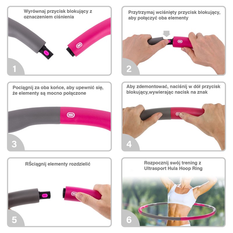 Ultrasport Hula Hoop, for Strengthening The Back and Abdominal Muscles,