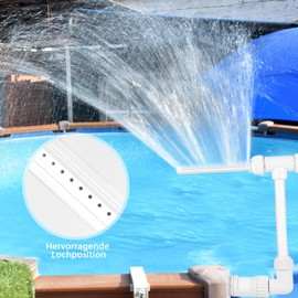 Pool Fountain Waterfall Dual Fountain for Outdoors, Pool Fountain Sprinkler Adjustable Water Fountain Pond with Adapter, Pool Water Fountain for Pool and Spa