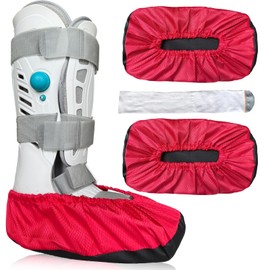 Air Cam Walking Boot Covers 2 pcs, Fracture Medical Cast Boots Shoe Covers for Broken Foot Ankle Recovery With Waterproof Anti-slip and Washable (Medium)