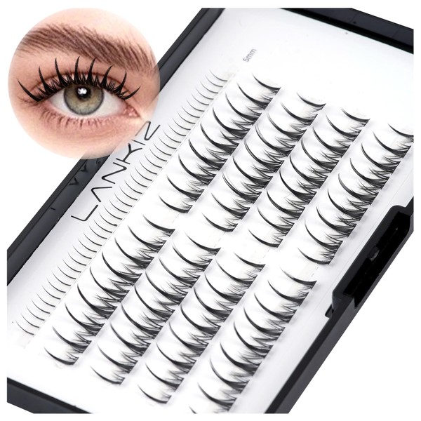 Cluster Lashes,Lankiz Individual Eyelashes C Curl 10-16mm Reusable DIY Individual