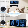 Large Digital Wall Clock with Remote Control 17.2" LED Large