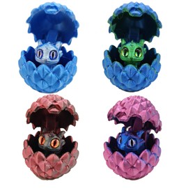 4 Stück Drachenei mit Drache, Drachen Ei, 3D Drachen, 3D Drache, Dracheneier, 3D Drachen Spielzeug, Dekoration für Kinderzimmer und Wohnzimmer, 4.5 cm X 4.2 cm Größe, Kinder