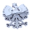 Poland 2.5" Polish Polski Eagle with Crown Chrome 3D Emblem