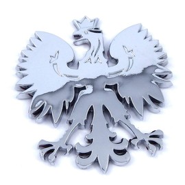 Poland 2.5" Polish Polski Eagle with Crown Chrome 3D Emblem Decal Badge Polska