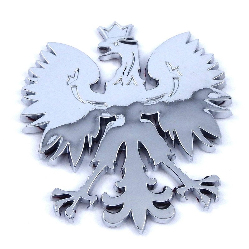 Poland 2.5" Polish Polski Eagle with Crown Chrome 3D Emblem