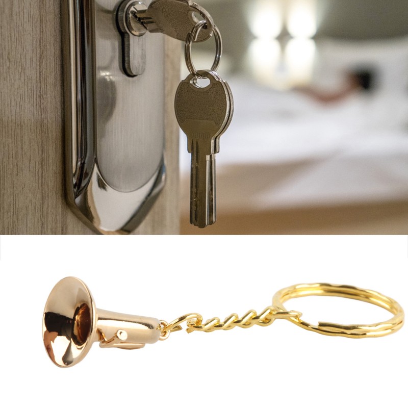 Brass Tuba Key Chain Miniature Golden Musical Instrument Key Chains