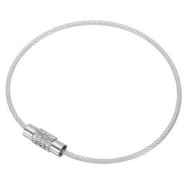 [PATIKIL] 25PCS 150mm Wire Keychain Cable Stainless Steel Key Ring Cable Large Key Ring Keychain Loop Luggage Tag Loop Luggage Tag Keychain Hanging Keychain Transparent