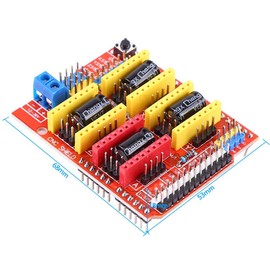 Tablero de expansión del escudo del CNC, tablero de expansión del escudo del CNC + 4Pcs Conductor del motor de pasos A4988 para la impresora del engrabador 3D