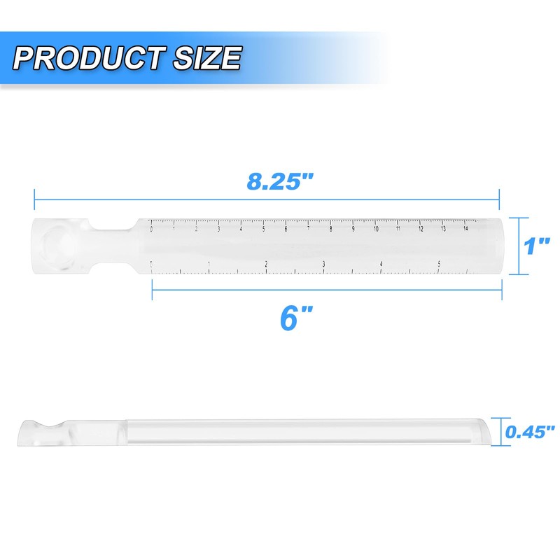 Cosmos Magnifying Ruler Mini Magnifying Bar Magnifier Ruler for Reading
