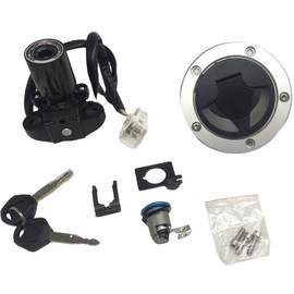 RAYANA Ignition Switch+Gas Fuel Tank Cap+Seat Lock+Keys Compatible for Kawasaki Ninja 1000 ZX10R Z1000SX Ignition Switch Fuel Gas Cap Cover Seat Lock Key Set