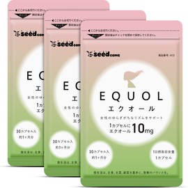 シードコムス エクオール 1粒10mg 高配合 サプリ 国内製造 大豆イソフラボン ラクトビオン酸 プラセンタ 乳酸菌 (3)