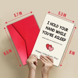 TQDaiker Funny Valentines Day Card for Him Her,Happy Valentine's Day To Wife Husband,Naughty Valentine's Day Cards Decoration For Girlfriend Boyfriend,Envelope Included.