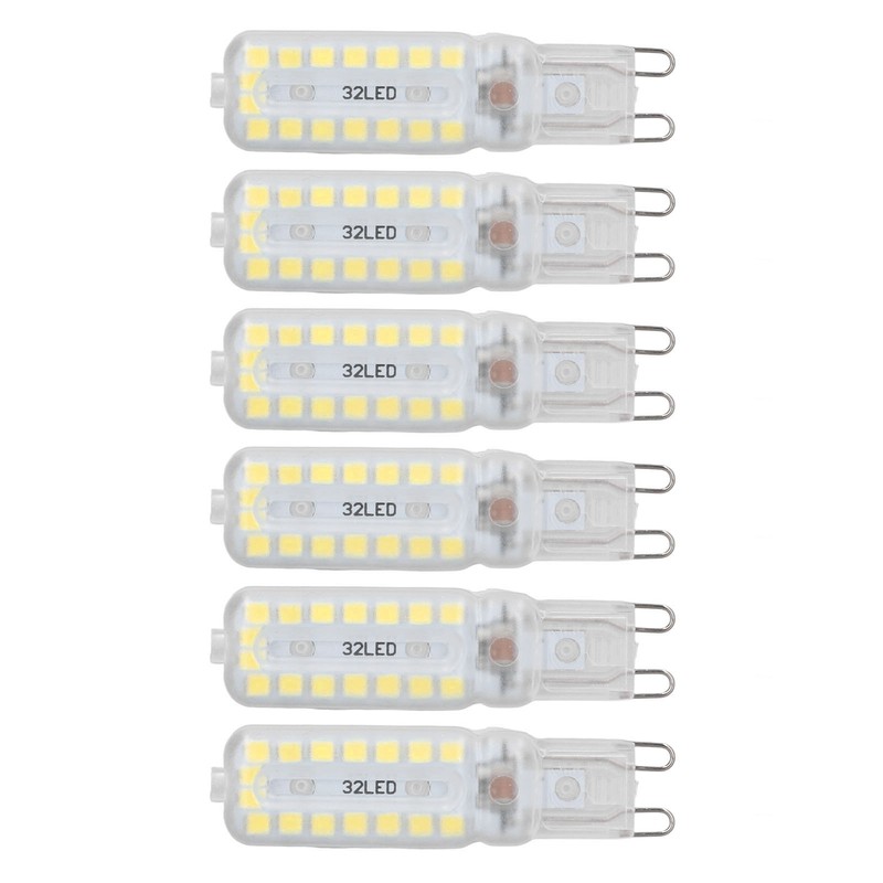 6pcs G9 LED Bulbs 7W Dimmable 360° Illumination Replacement Light